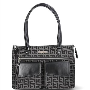 Nine West Black Geometric Tote Bag